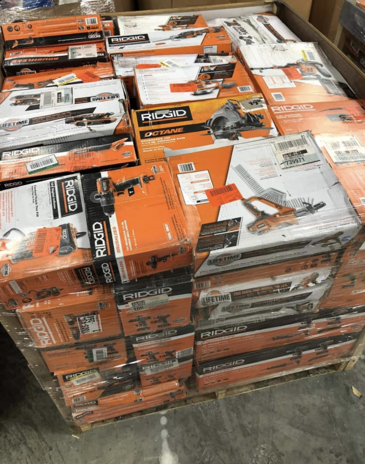Bulk Ridgid Tool Pallets